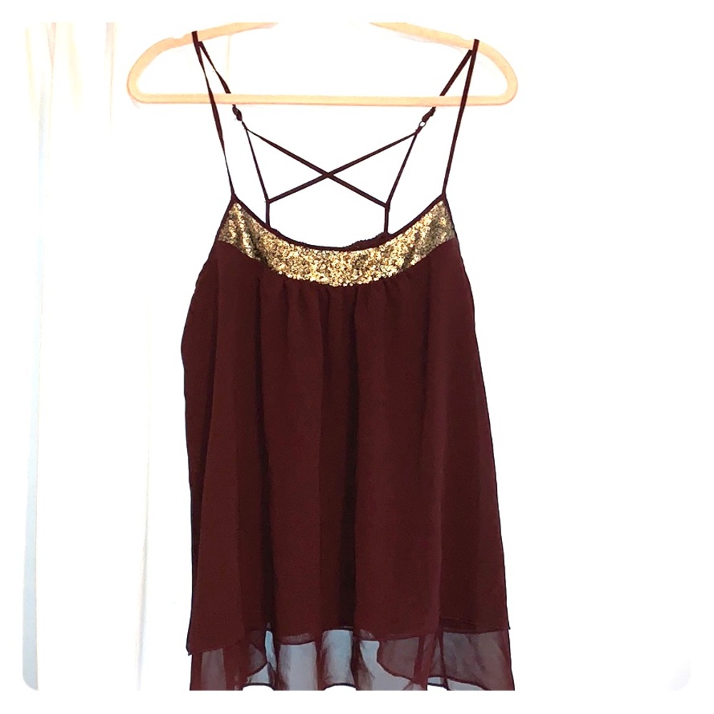 Dressy top with sequin detail